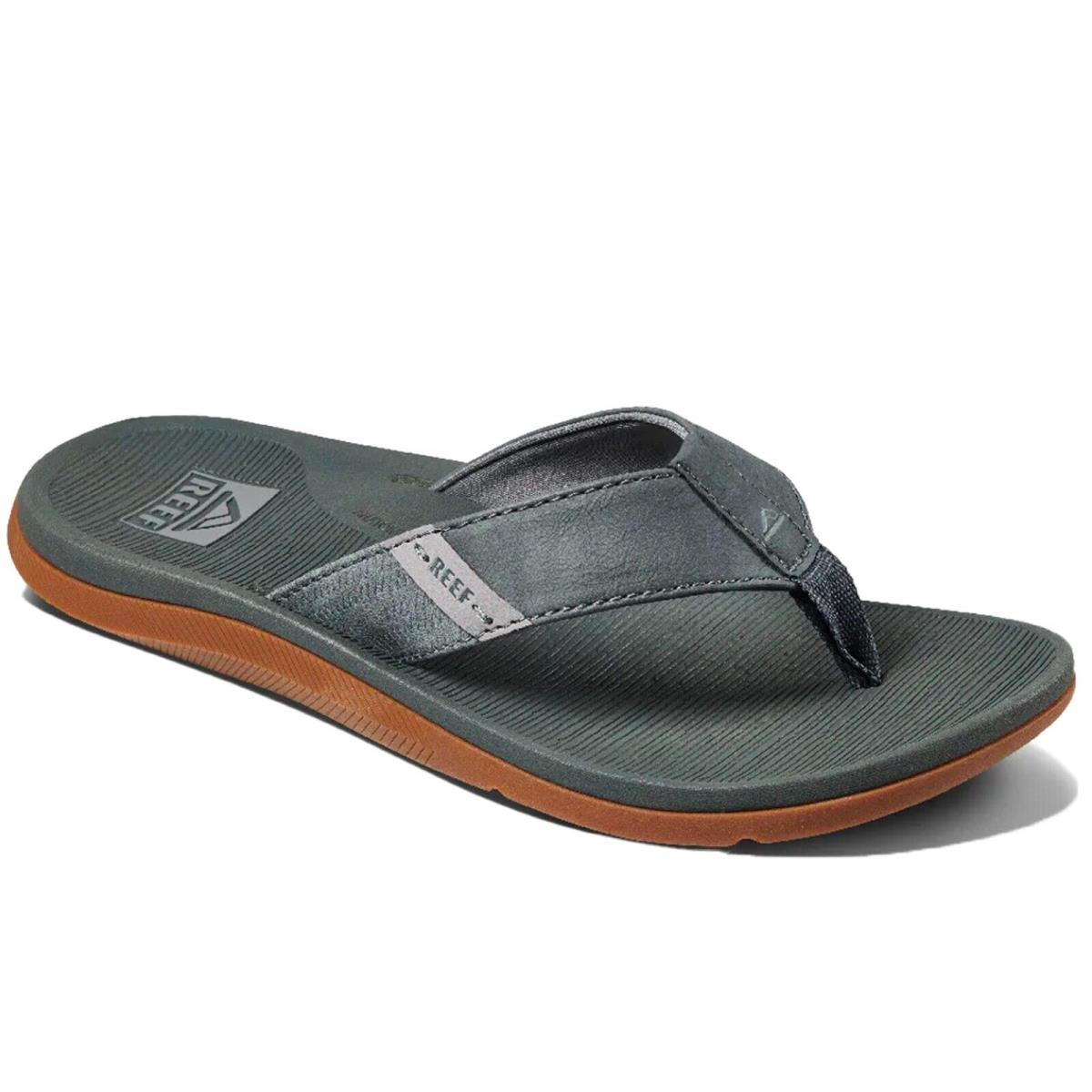 Reef CI4652 Men`s Santa Ana Grey Water Friendly Arch Support Flip Flop Sandal - Gray