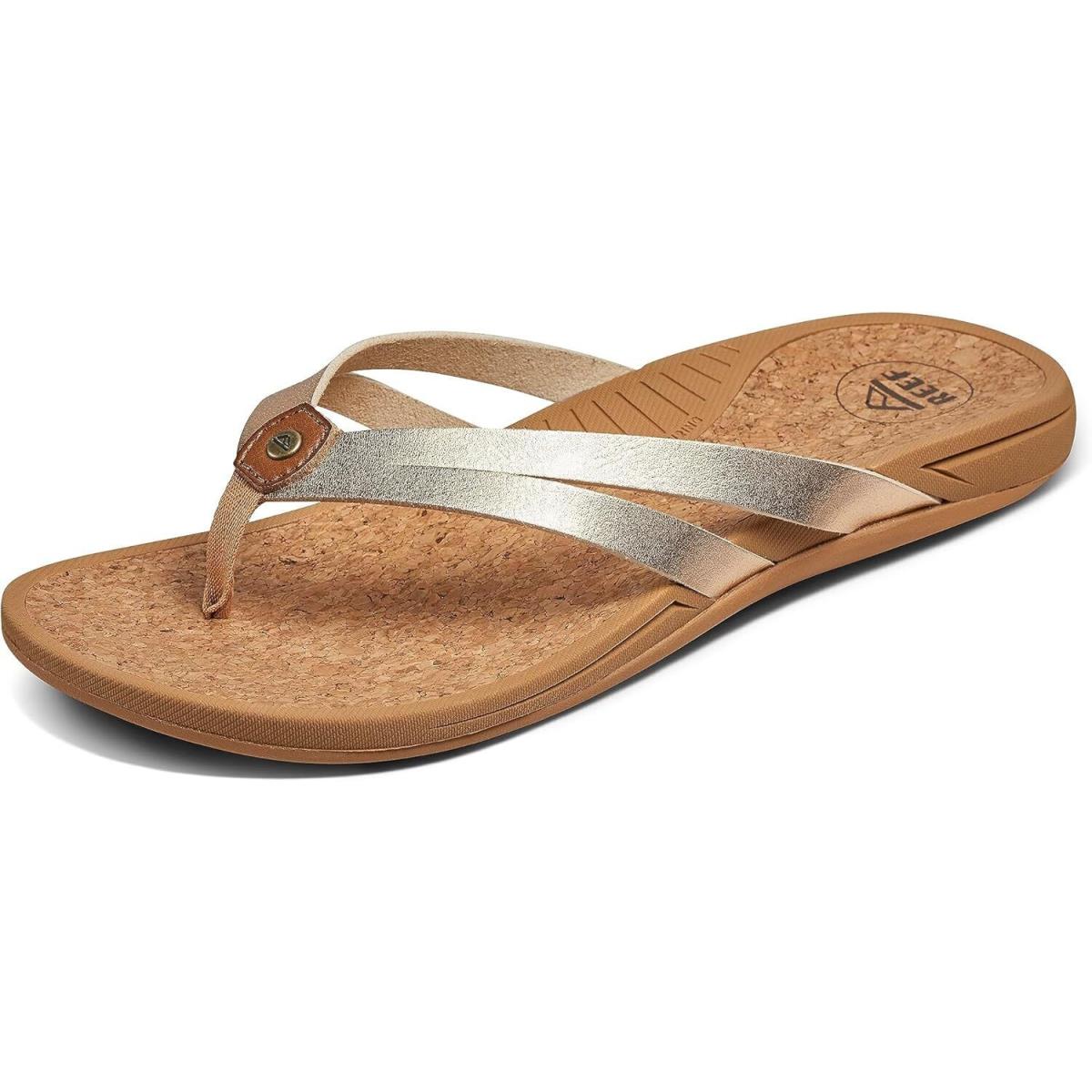 Reef Pacific Joy Women`s Flip Flop Vegan Leather Strap and Soft