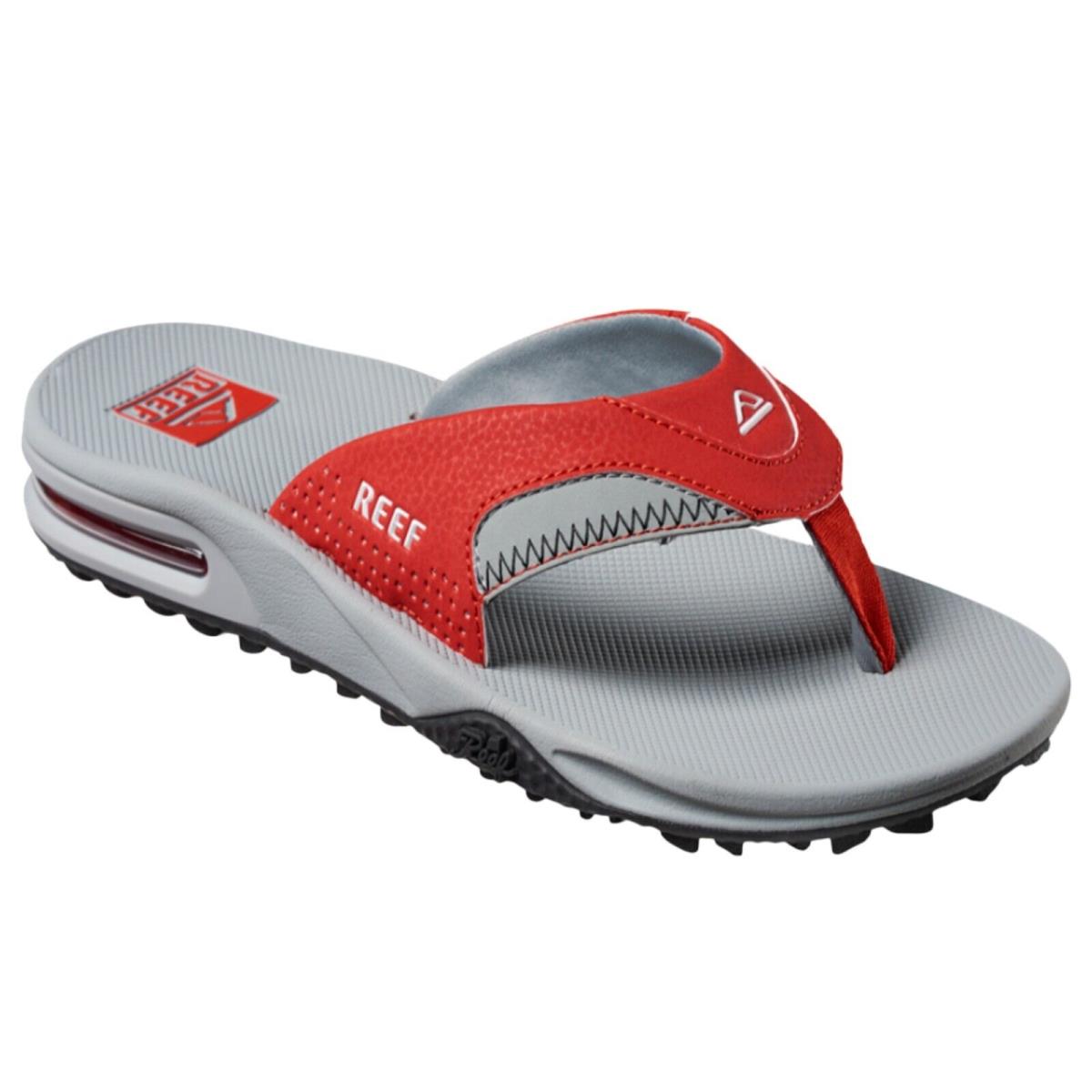 Reef CJ6406 Men`s Fanning Pregame Red/grey Bottle Opener Flip Flop Thong Sandal