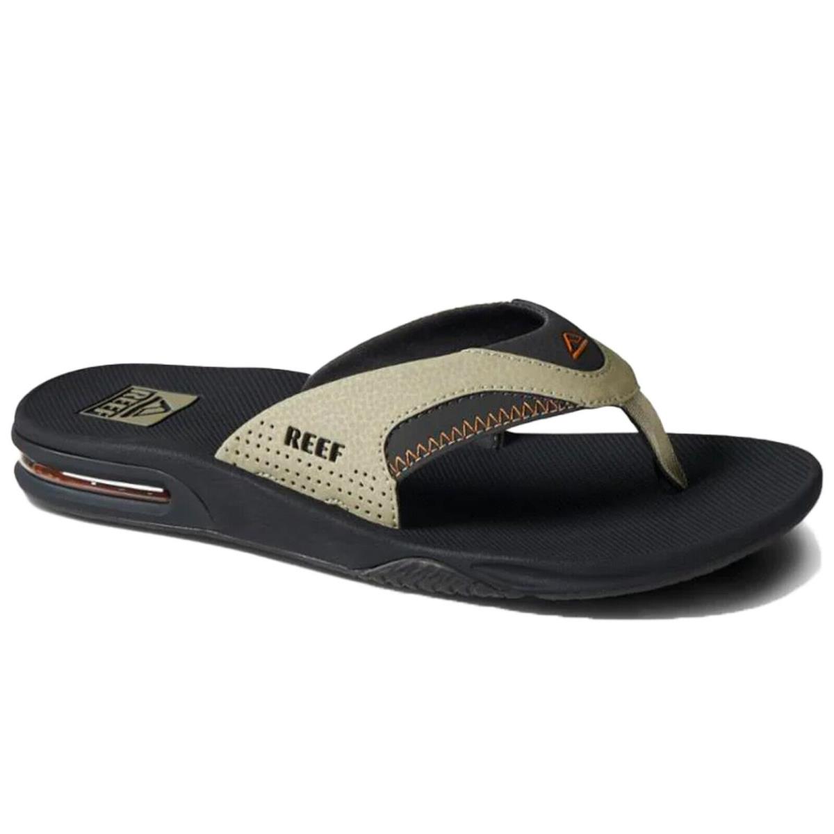 Reef CJ5736 Men`s Fanning Olive/sudan Bottle Opener Flip Flop Thong Sandal