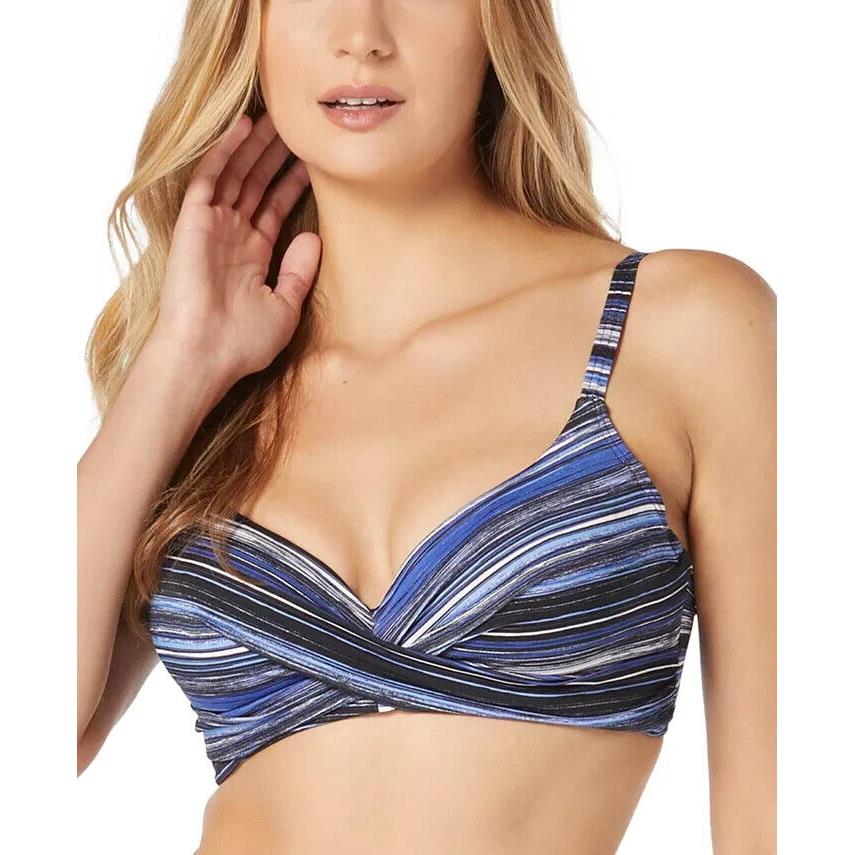 Coco Reef L81734 Blue Contours Diamond Twist-front Bikini Top Size 14/38C