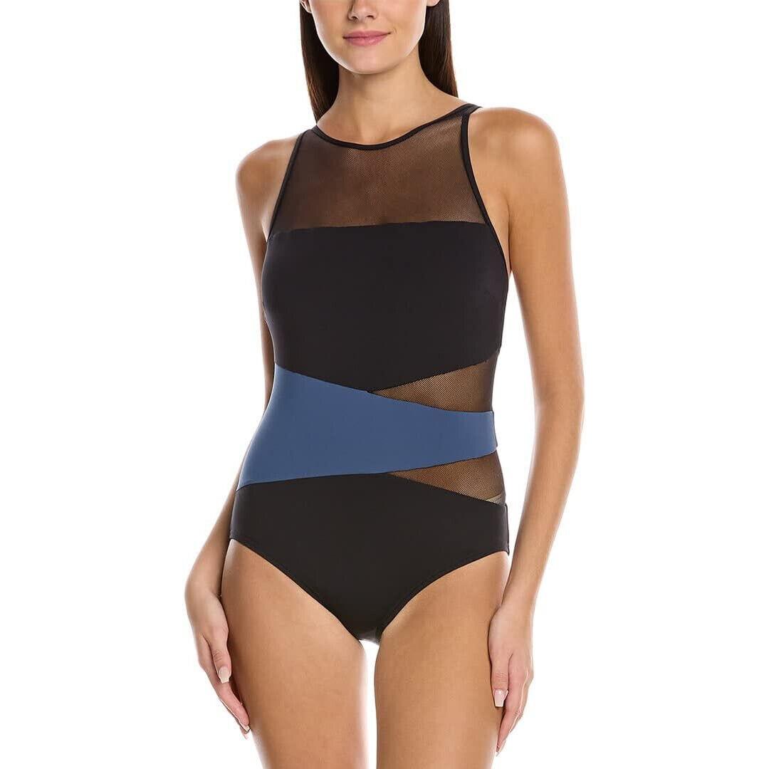 Coco Reef Keepsake Level Color-block Mesh One-piece Swimsuit Black 12/36C