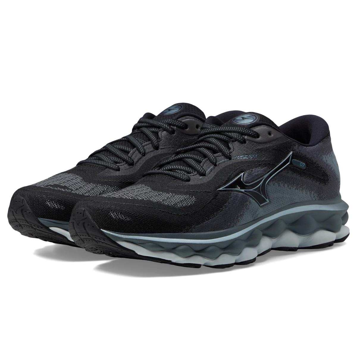 Man`s Sneakers Athletic Shoes Mizuno Wave Sky 7 Black/Glacier Ridge