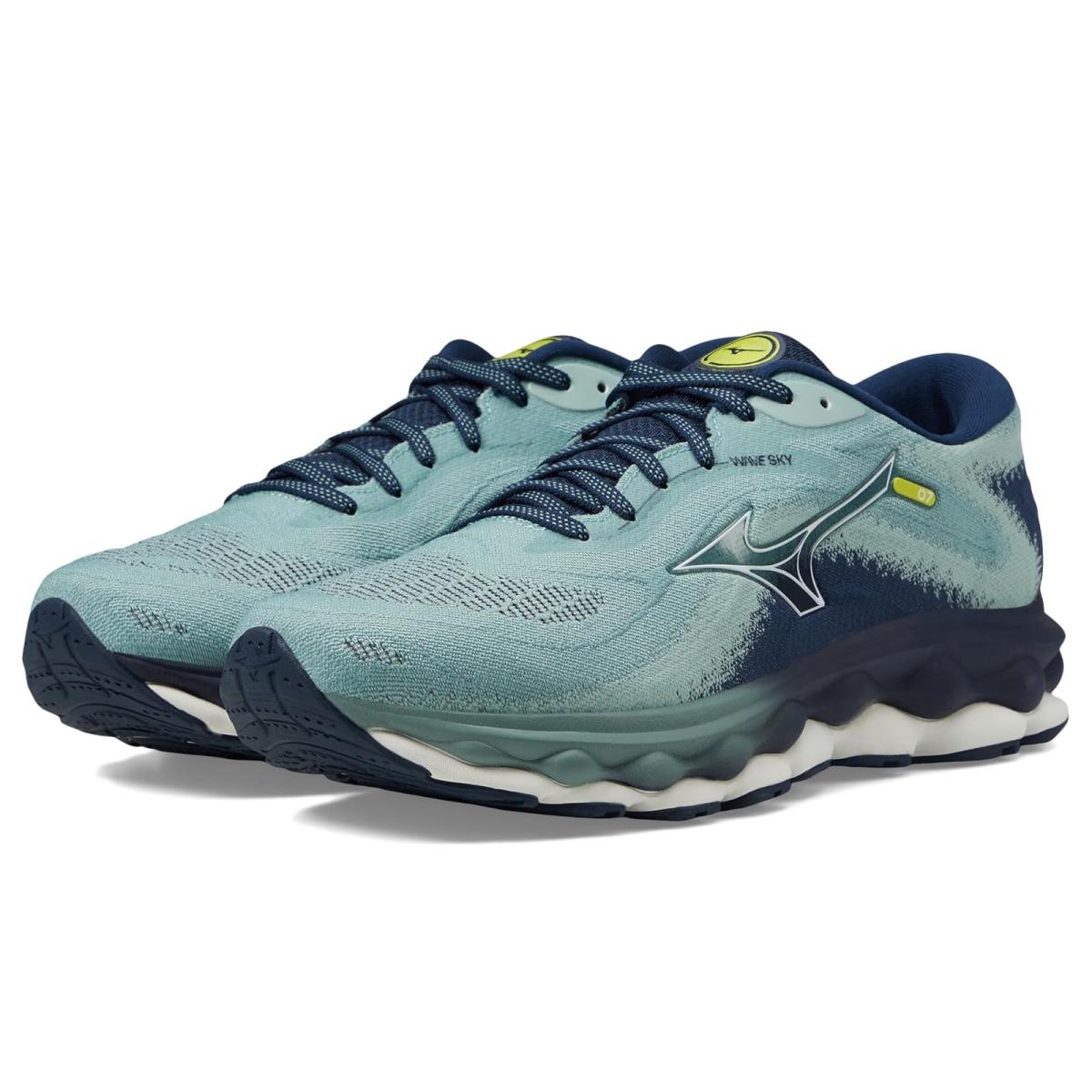 Man`s Sneakers Athletic Shoes Mizuno Wave Sky 7 Mineral Blue/Snow White