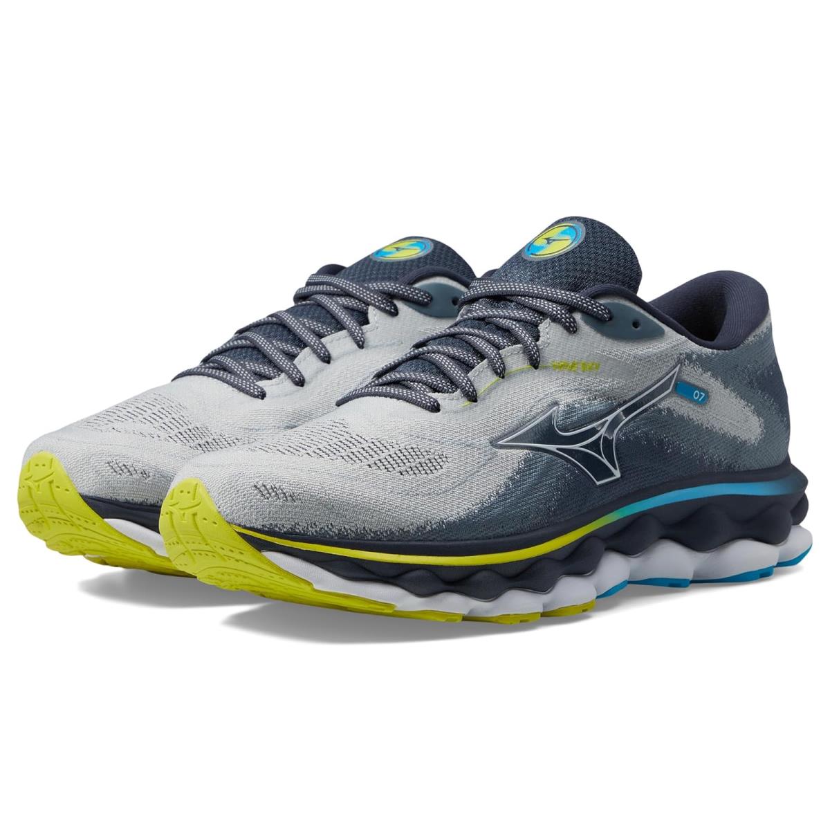 Man`s Sneakers Athletic Shoes Mizuno Wave Sky 7 Pearl Blue/White