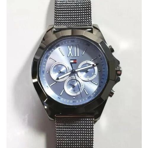 Tommy Hilfiger 1781846 Watch with 42mm Prism Shaped Gunmetal Grey Bezel - Band: Grey