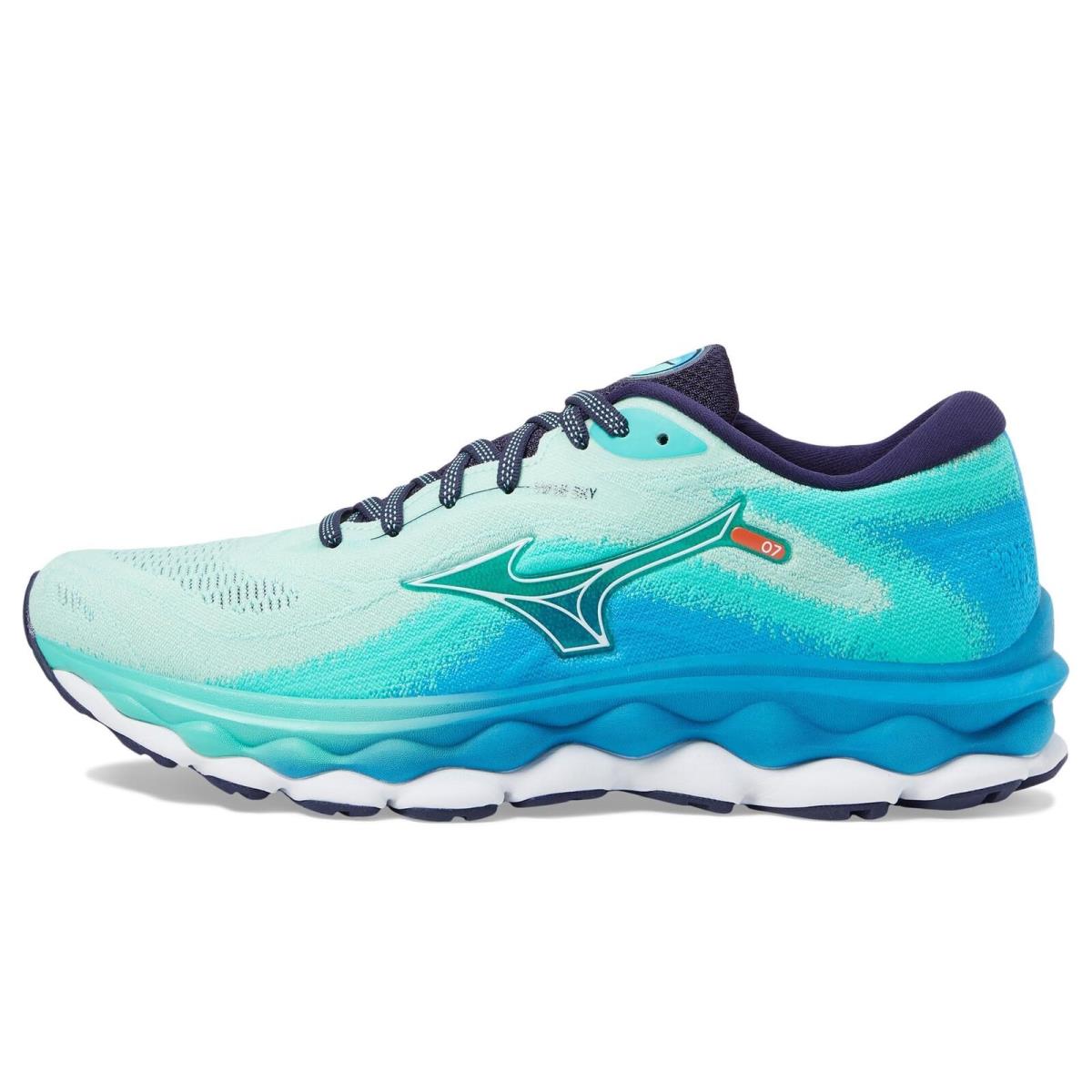 Mizuno Women`s Wave Sky 7 Running Shoe Beveled Glass-white 8