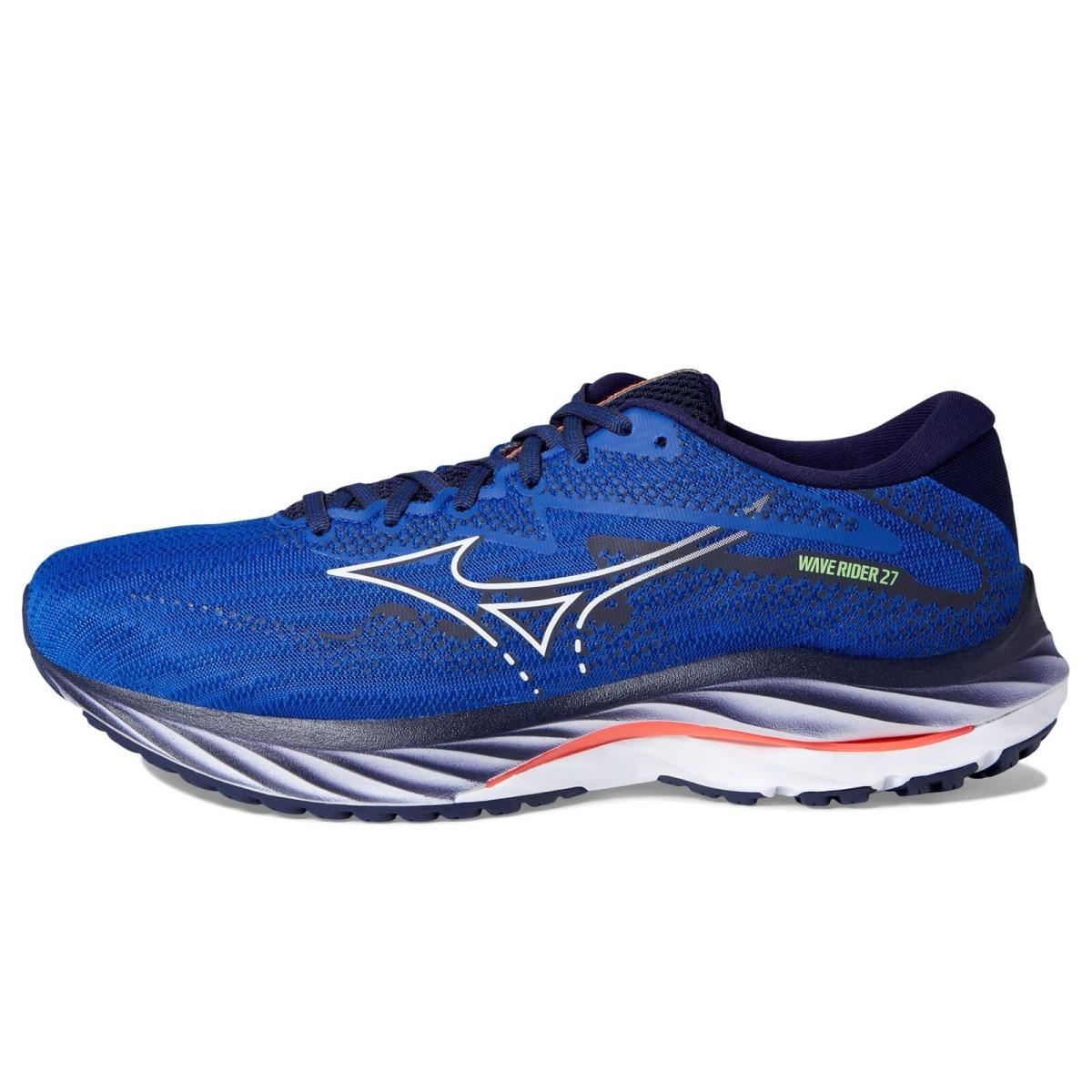 Mizuno Men`s Wave Rider 27 Running Shoe Surf The Web-white 10