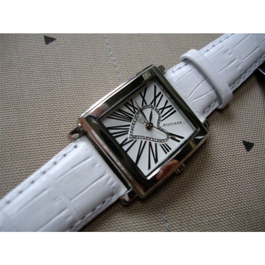 +bonus-new Summer White Leather Ladys Heart 1780944 Tommy Hilfiger Watch