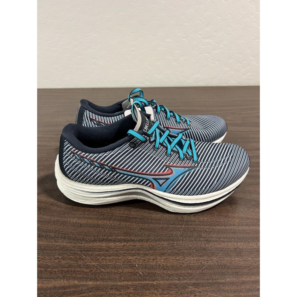 Mizuno Women`s Wave Rebellion Running Shoes India Ink/scuba Blue 53SC Sz 8