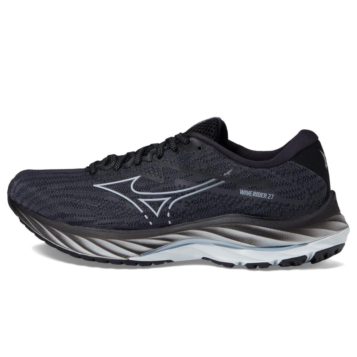 Mizuno Women`s Wave Rider 27 Running Shoe Ebony-snowcrest 10.5 Wide