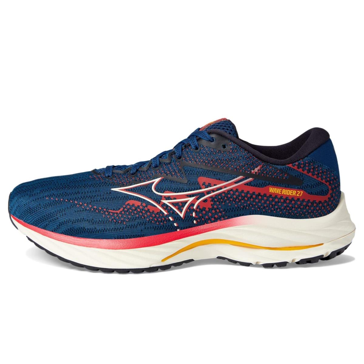 Mizuno Men`s Wave Rider 27 Running Shoe Blue Opal-papyrus 9.5