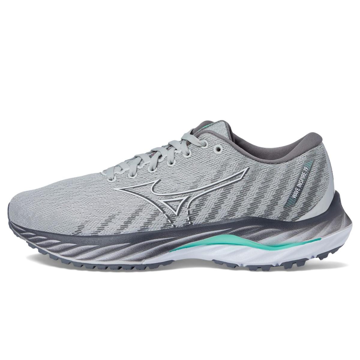 Mizuno Women`s Wave Inspire 19 Running Shoe Harbor Mist/white 6