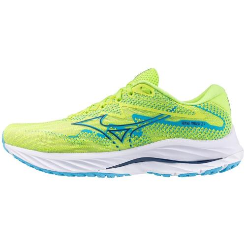 Mizuno Men`s Wave Rider 27 Running Shoe Sharp Green/navy Peony 10.5