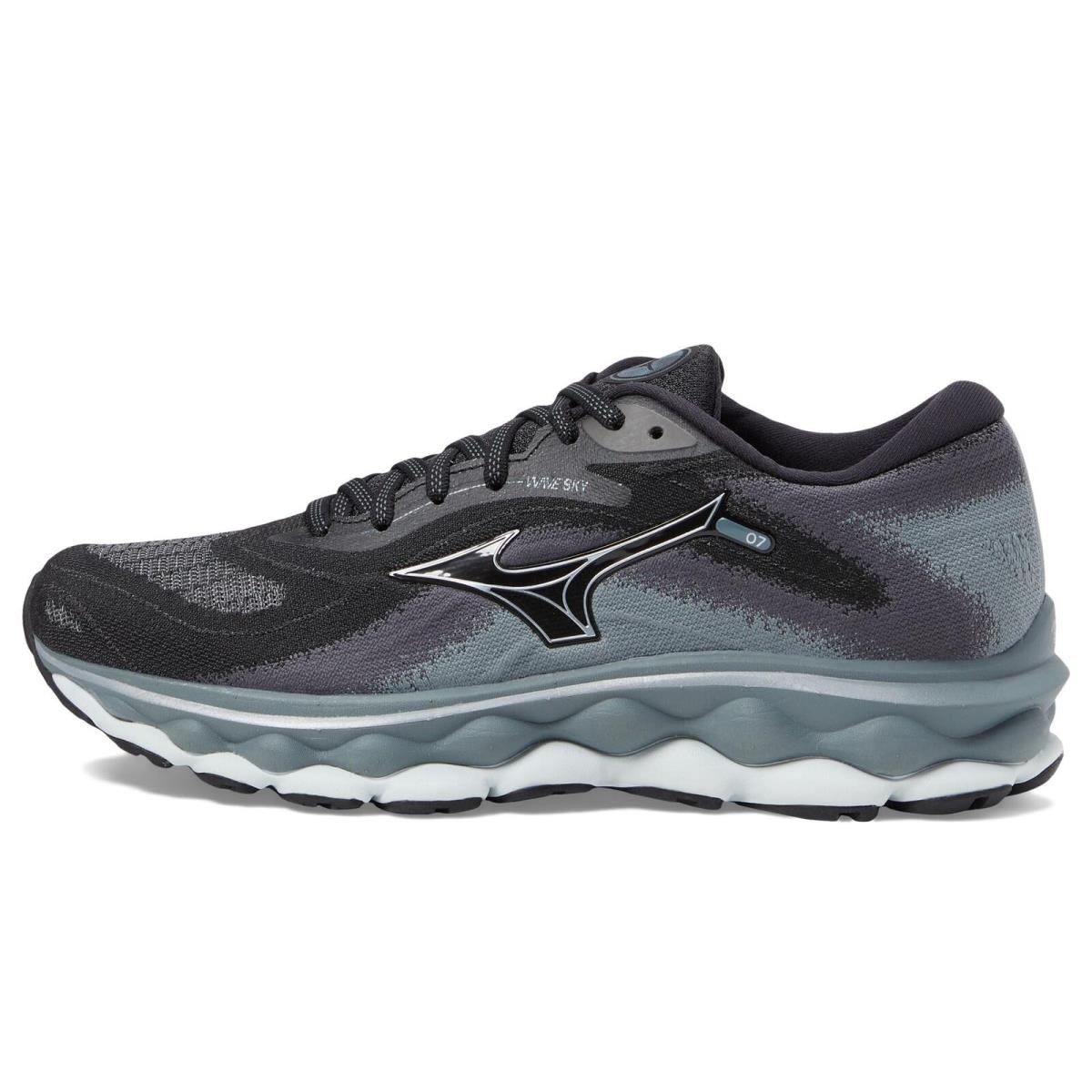 Mizuno Womens Wave Sky 7 Running Shoe Black-silverstar 9.5