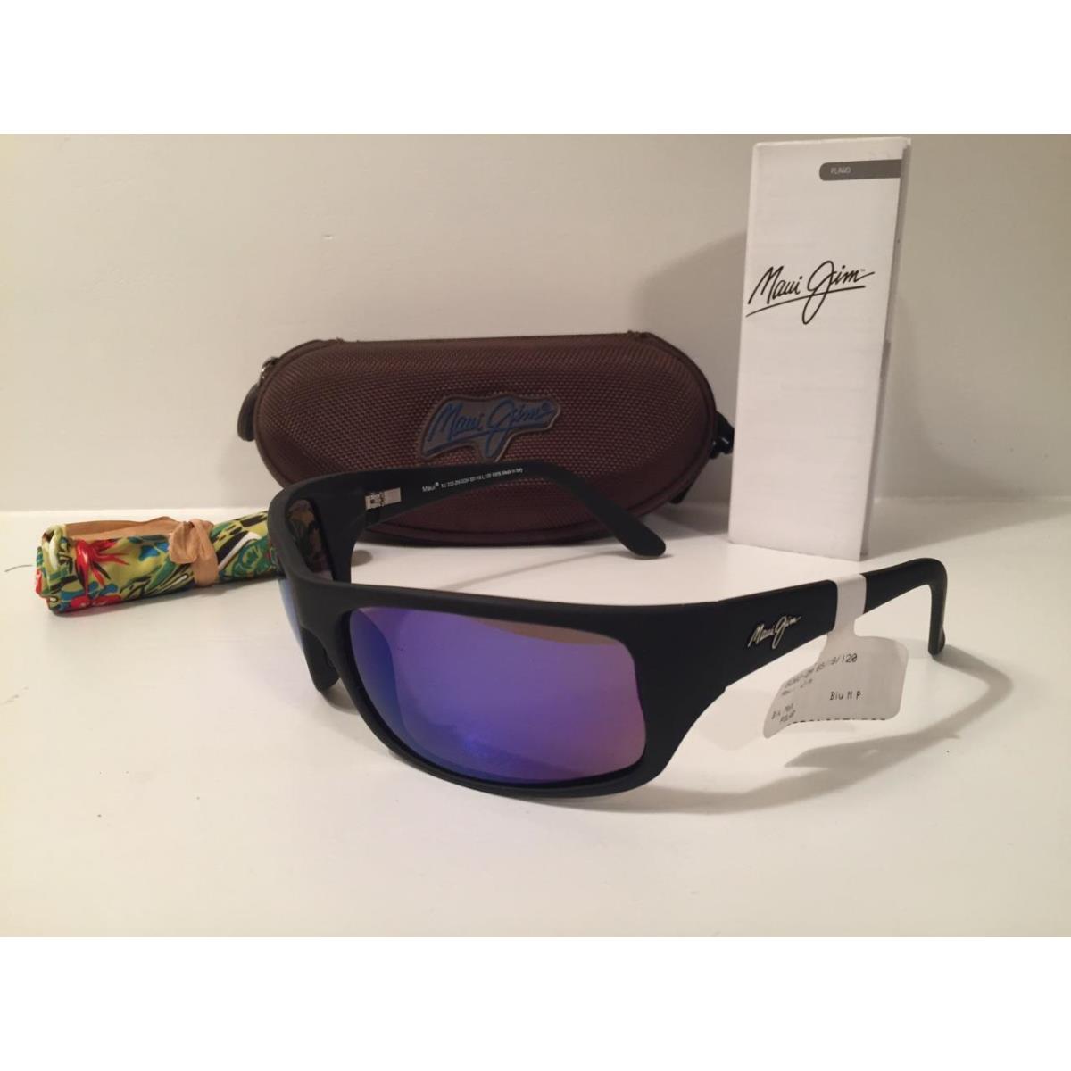 Maui Jim Peahi Polarized Sunglasses Black/blue Hawaii Mirror Glass 202-2M