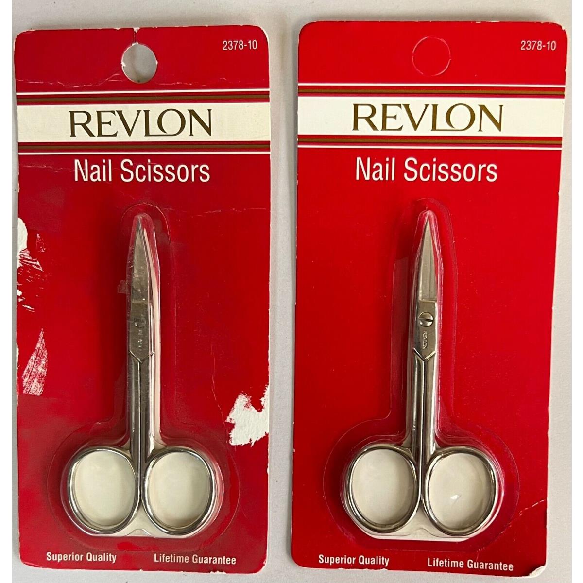 2 Revlon Curved Nail Scissors Vintage 90s Made IN Italy 2378-10