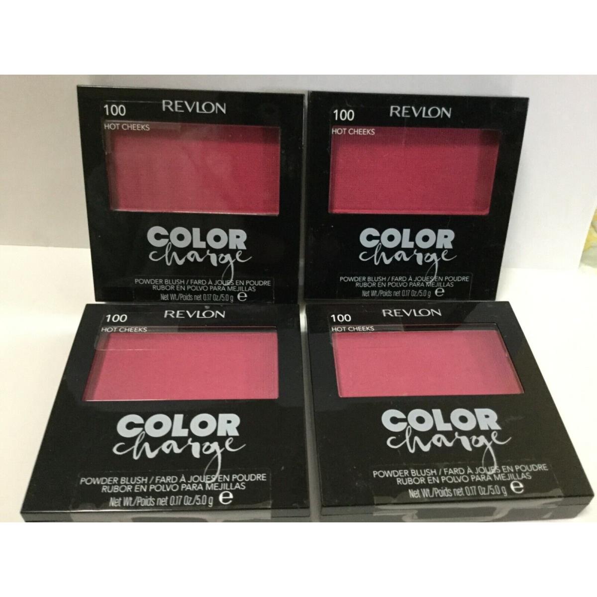 Lot OF 4 - Revlon Hot Cheeks Color Charge Powder Blush Hot Cheeks 100 Full Size