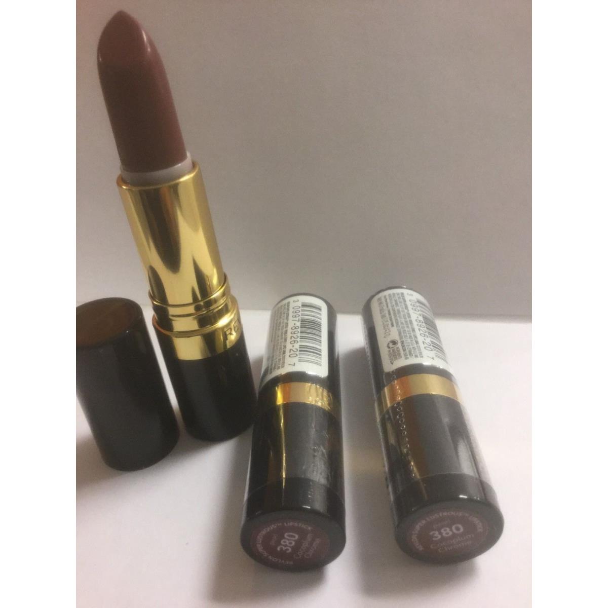 Lot OF 3 - Revlon Super Lustrous Lipstick Cocoplum Chrome 380 and Sealed