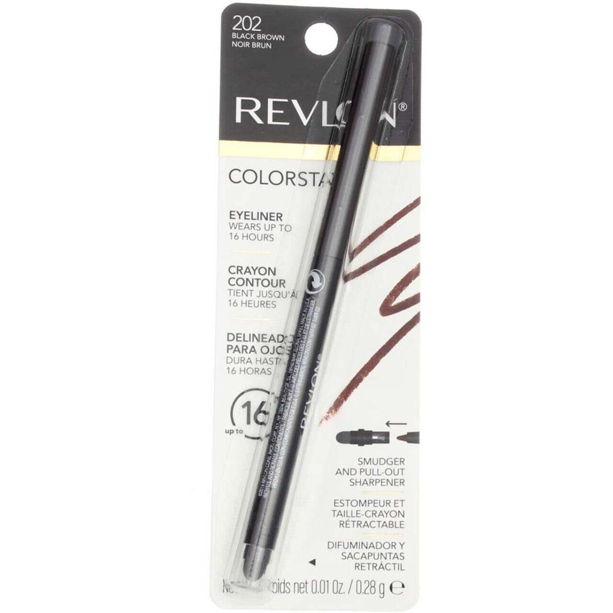 6 Pack Revlon Colorstay Waterproof Eyeliner Black Brown 202 0.01 oz