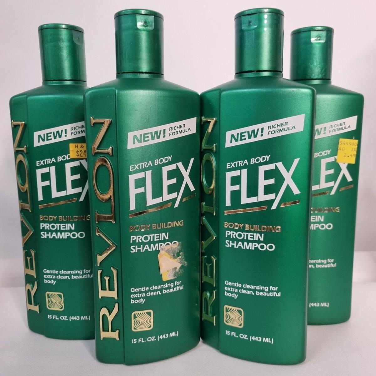 Revlon Lot of 4 Flex Balsam Protein Shampoo Extra Body 15 Oz Vintage