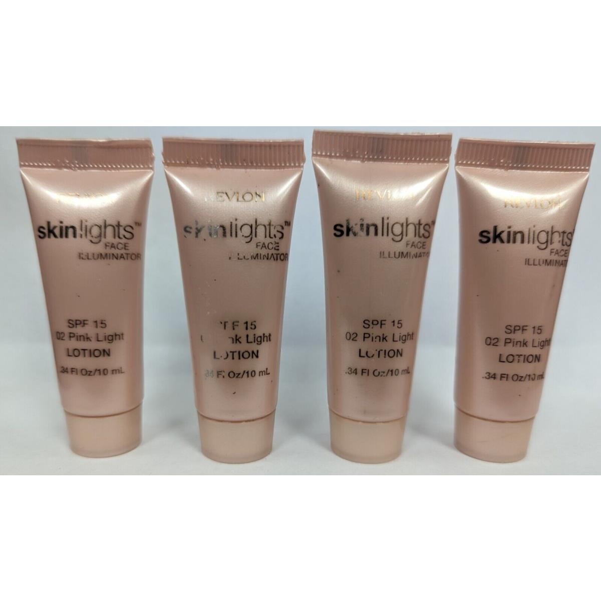 Lot OF 4 Revlon Skinlights Face Illuminator 02 Pink Light Lotion 0.34fl oz