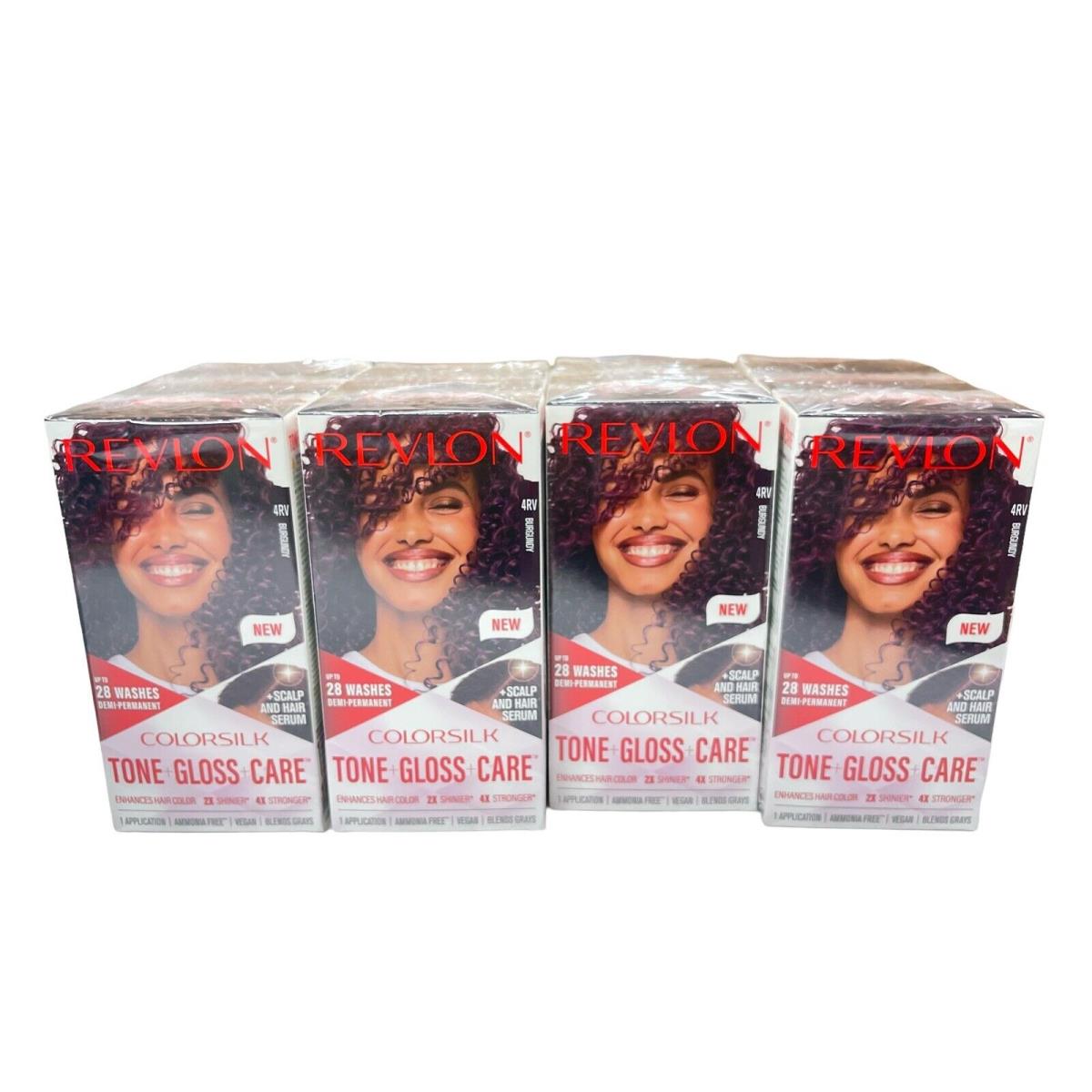 12 Pack Revlon Colorsilk Tone+gloss+care Demi-permanent Hair Color 4RV Burgundy