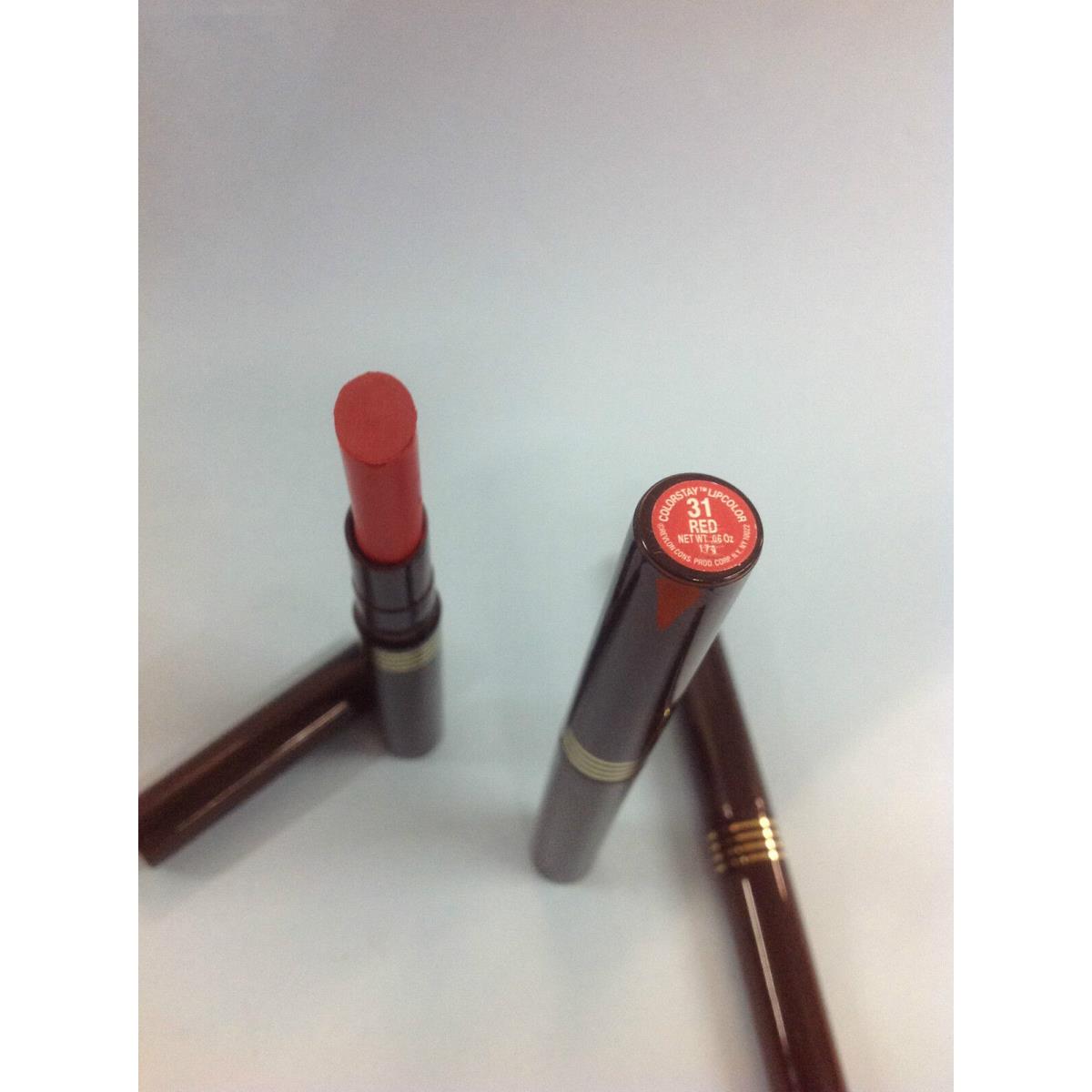 Lot OF 3 Revlon Colorstay Lipcolor Lipstick Red 31 New