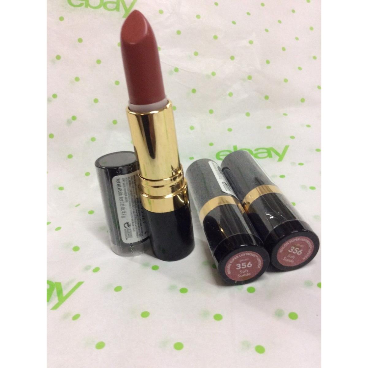 Lot OF 3 - Revlon Super Lustrous Lipstick Pearl 356 Soft Suede and Sealed