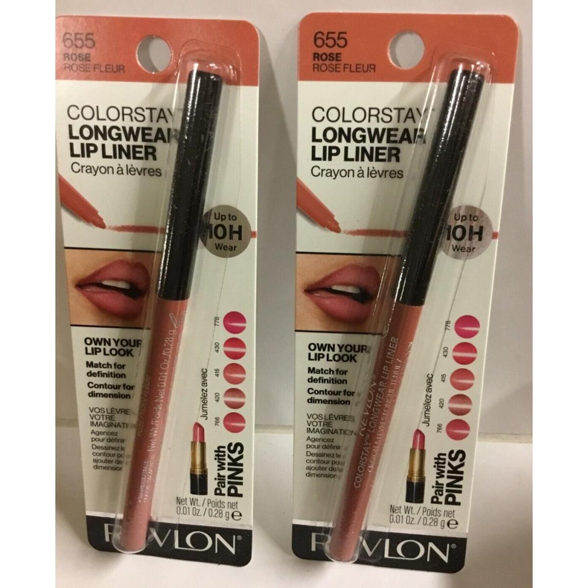 Lot OF 48 Revlon Colorstay Lip Liner Lipliner Longwear Definer in 655 Rose