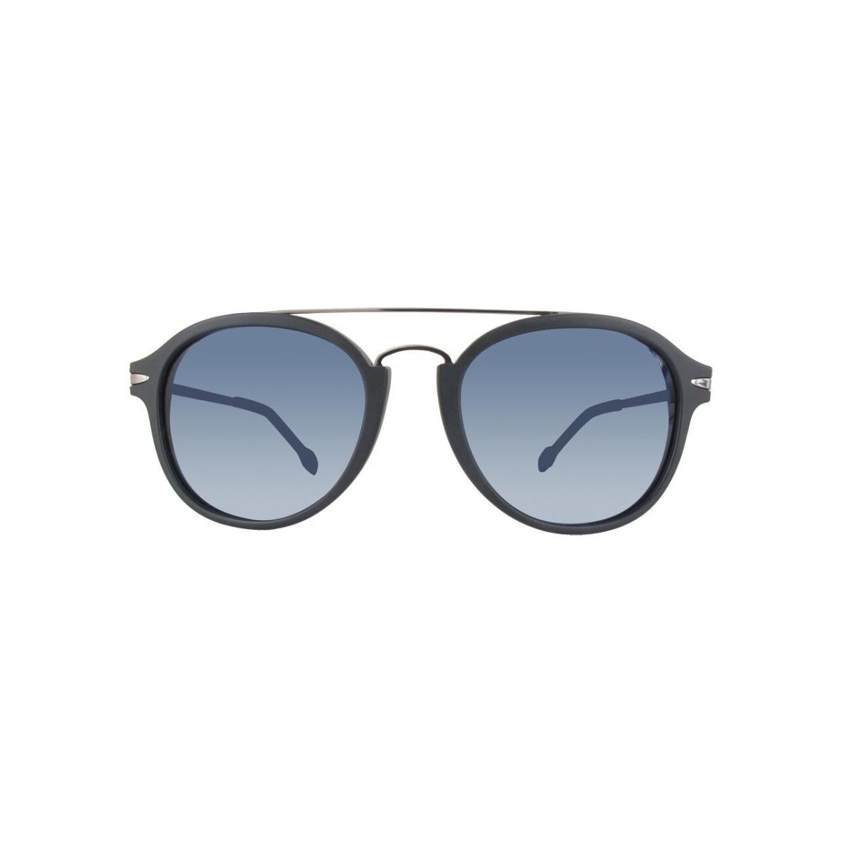 Gianfranco Ferre Unisex Round Sunglasses Blue Polarized Lens Matte Black Frame