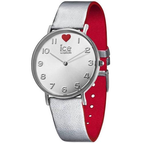 Ladies Ice-watch Ice Love Silver Leather Strap Watch ICE-013375