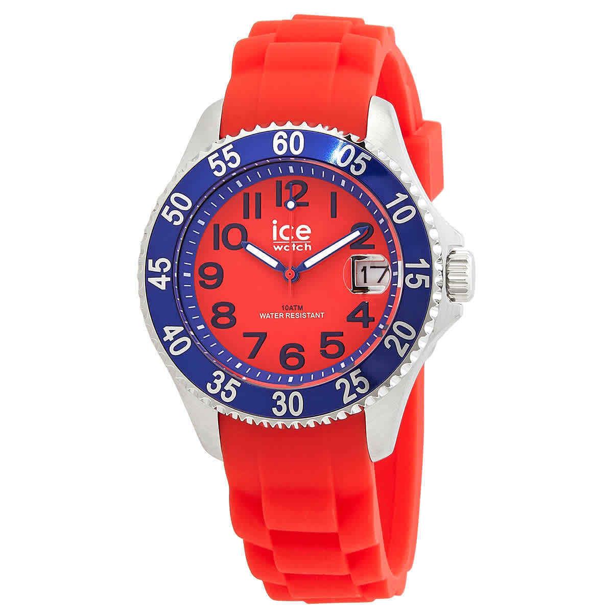 Ice Watch Spider Quartz Unisex Watch 020364 - Dial: Red and Blue, Band: Red, Bezel: Silver-tone