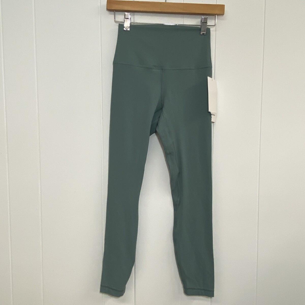 Lululemon Align Pant Women`s 4 Green High Rise 25 Nulu Stretch Waistband Pocket