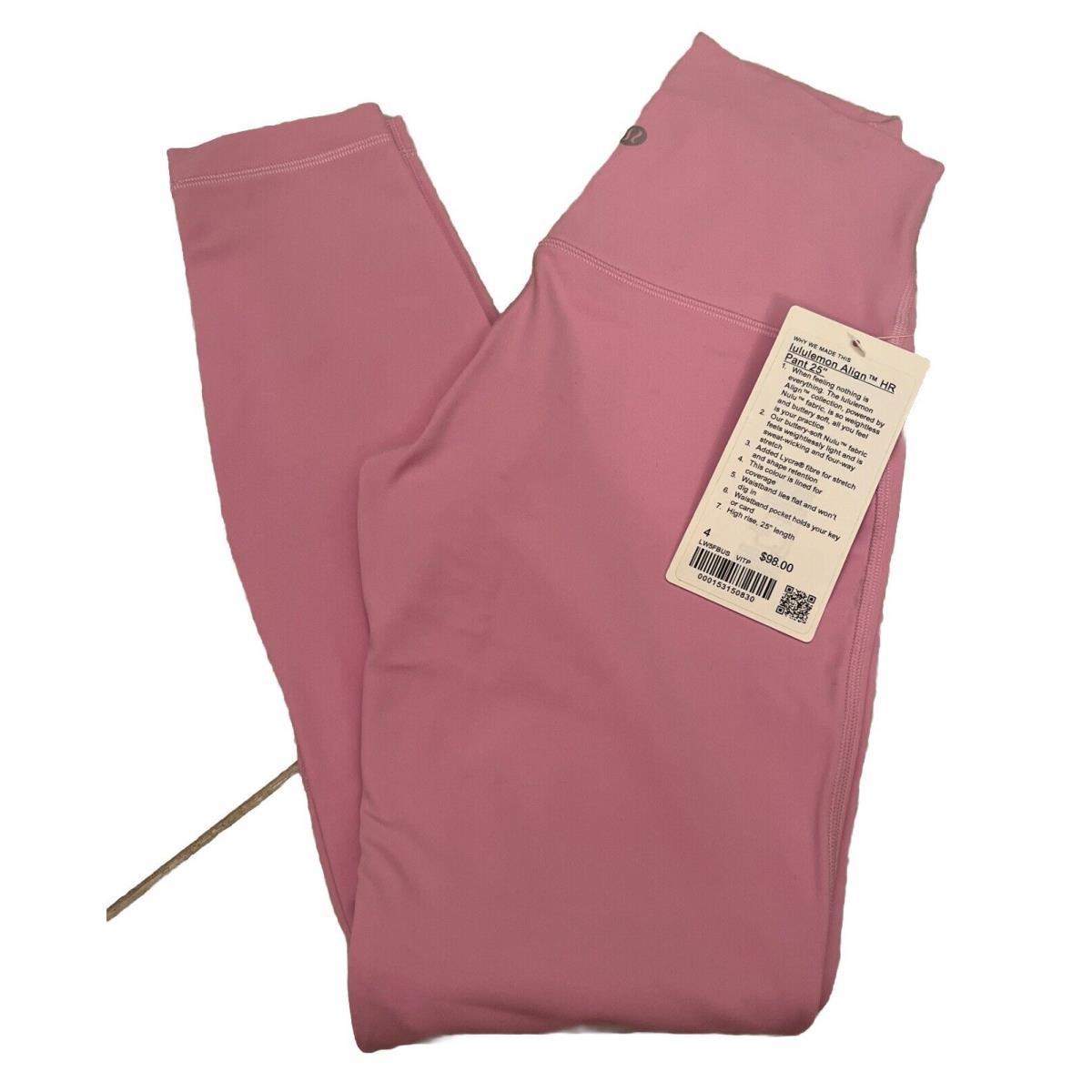 Lululemon Align HR Pant 25 LW5FBUS Pink Size 4 Tags