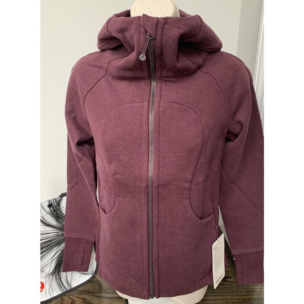 Lululemon Pleat To Street Hoodie Heathered Bordeaux Drama Full Zip Jacket 4