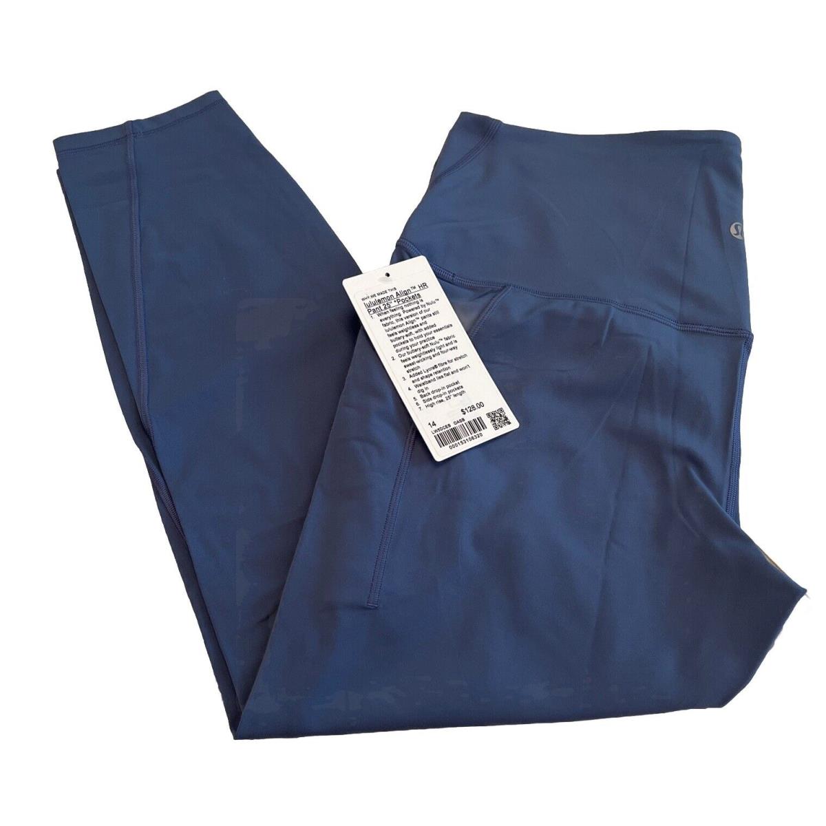 Lululemon Align HR Pant 25 Pockets LW5DCES in Women`s Size 14 Blue