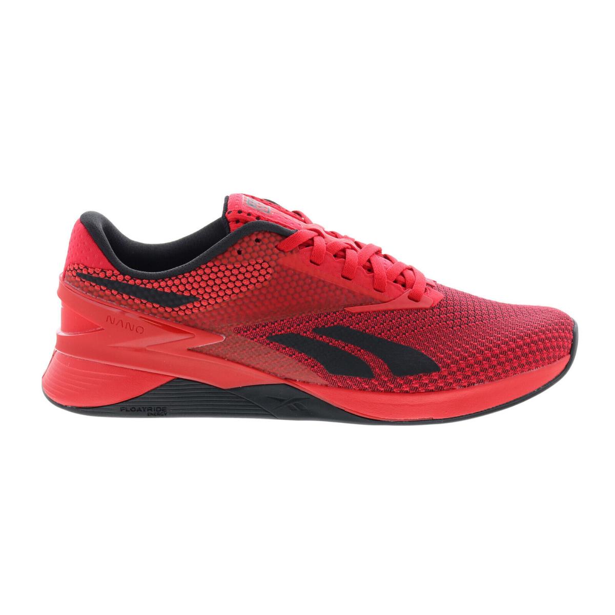 Reebok Nano X3 Mens Red Synthetic Lace Up Athletic Cross Training Shoes - Red