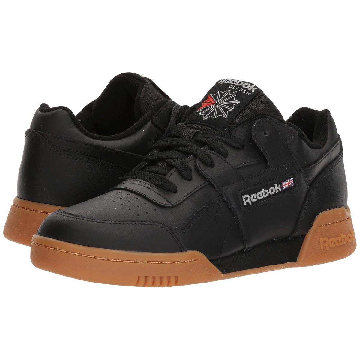 Man`s Sneakers Athletic Shoes Reebok Lifestyle Workout Plus - Black/Carbon/Classic Red/Reebok Royal/Gum