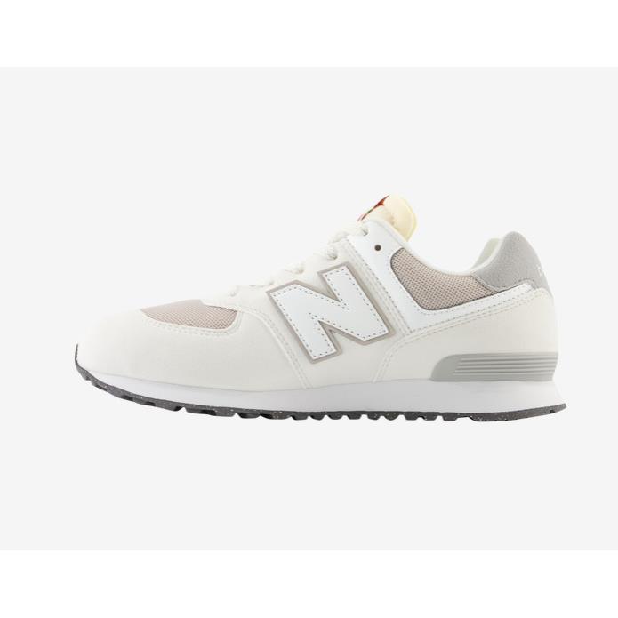 New Balance 574 White GC574RCD Gray Girls Womens Boys GS Sz 4y-7y