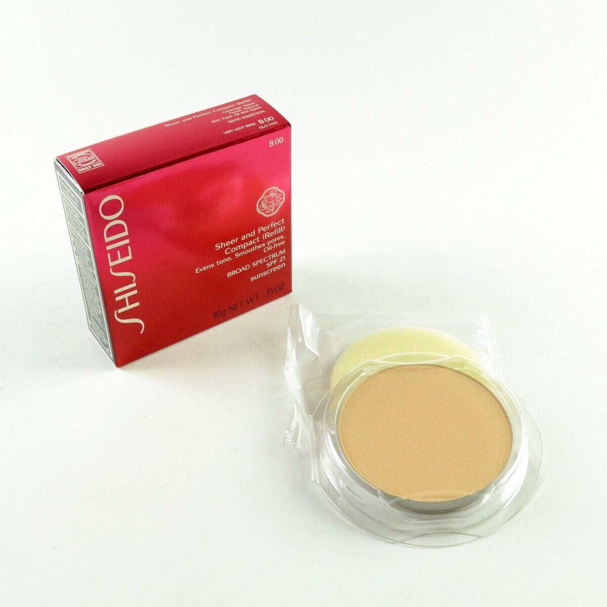 Shiseido Sheer Perfect Compact Refill Spf 21 B00 Very Light Beige - Size 10 g