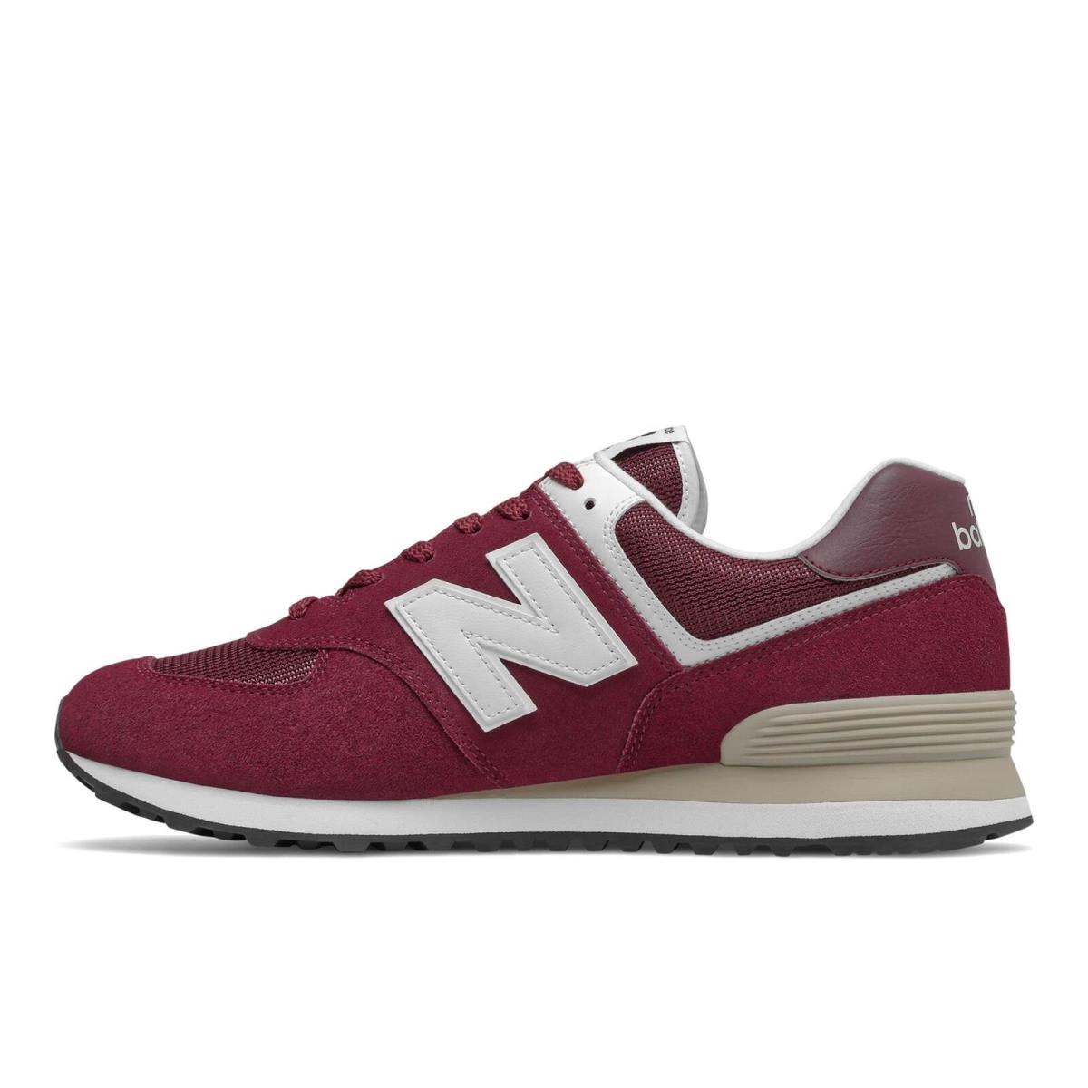 New Balance Men`s 574 V2 Essentials Sneaker Garnet/white 9