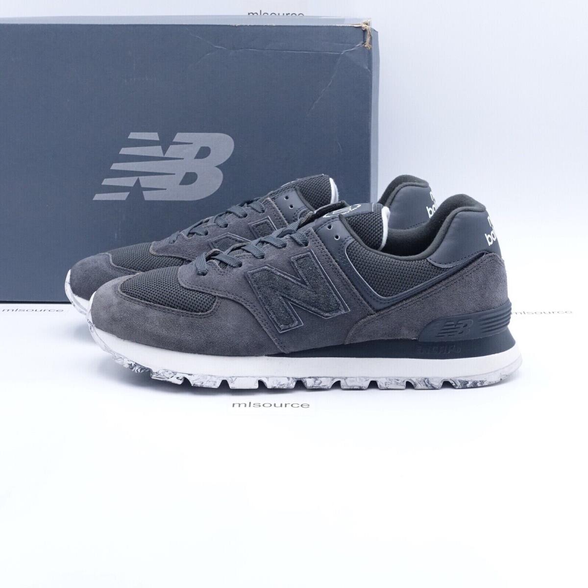 Size 11.5 Men`s New Balance 574 Rugged Sneakers ML574DX2 Black/grey/marble Sole