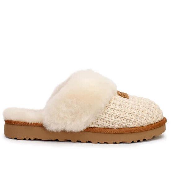 Ugg Women`s Size 7 Cream Cozy Soft Knit Comfy Slippers 1117659