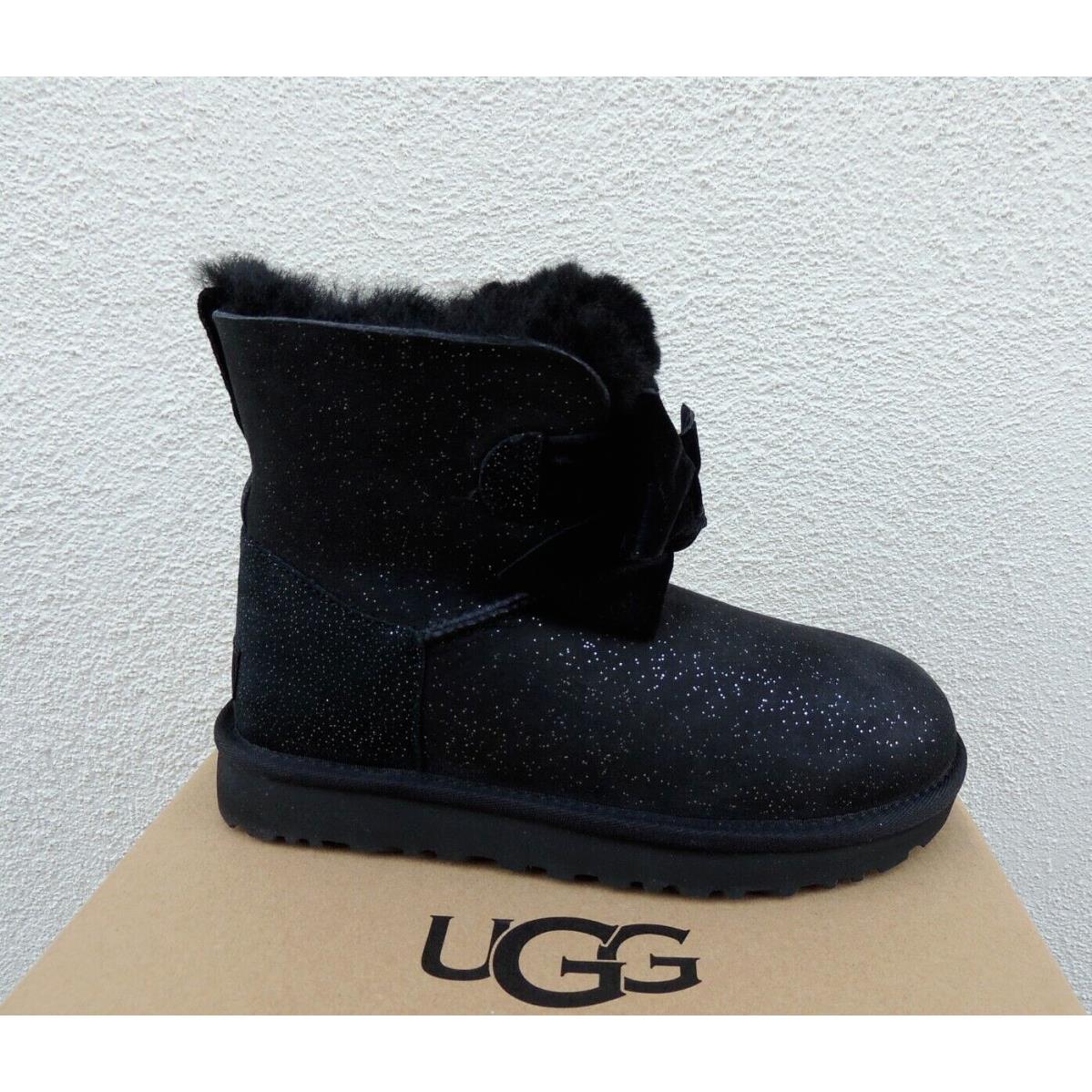 Ugg Gita Twinkle Bow Mini Suede/ Sheepskin Winter Boots Women US 6/ Eur 37