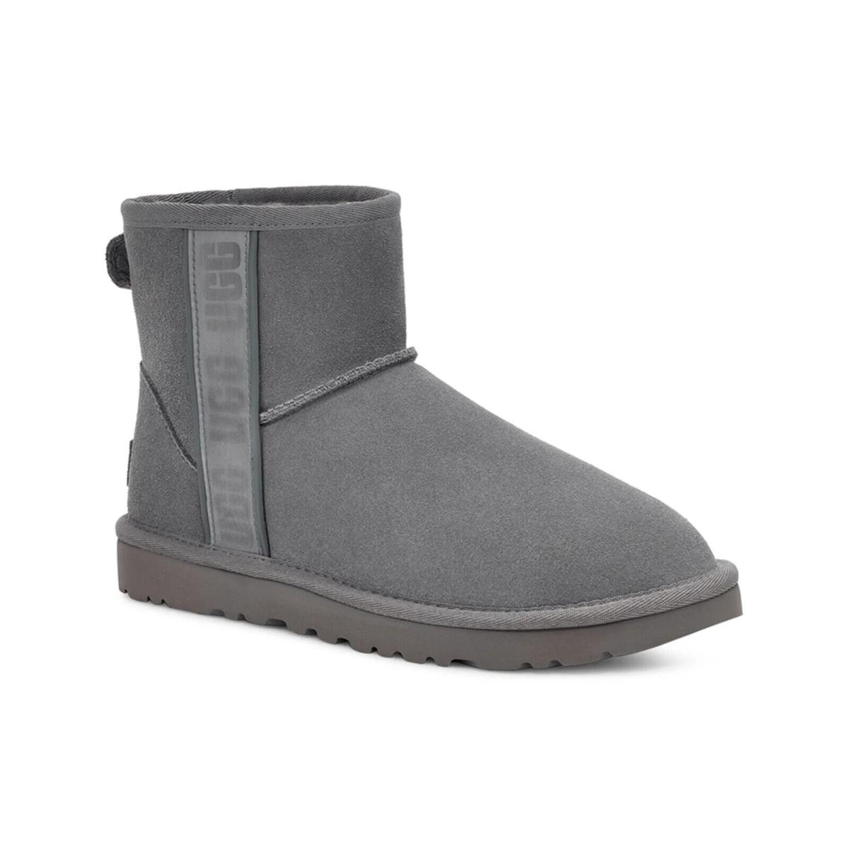 Ugg Classic Mini Side Logo II Wool Lined Suede Boots in Lighthouse 9M