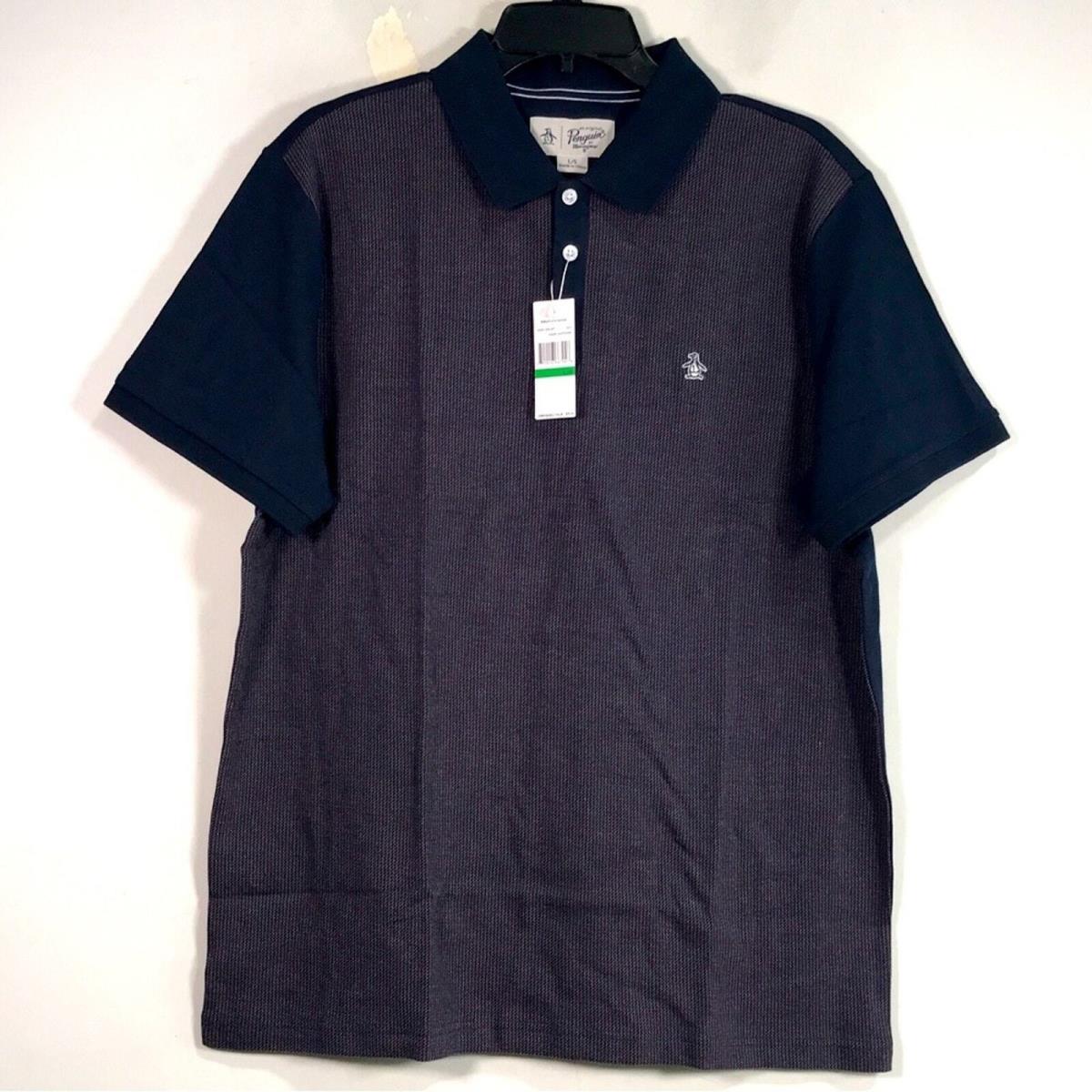 Men`s Original Penguin Short Sleeve Polo Shirt Size L - Dark Sapphire