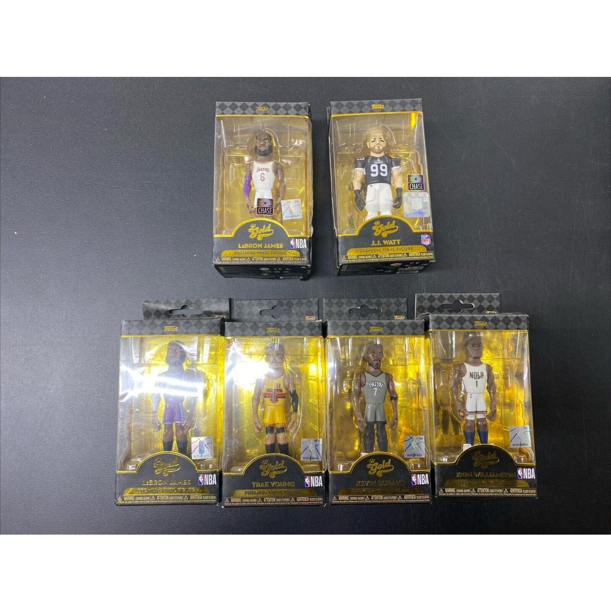 Funkopop Gold 5 Figures Nfl Cardinals JJ Watt Nba Lebron James Chases 6 Lot