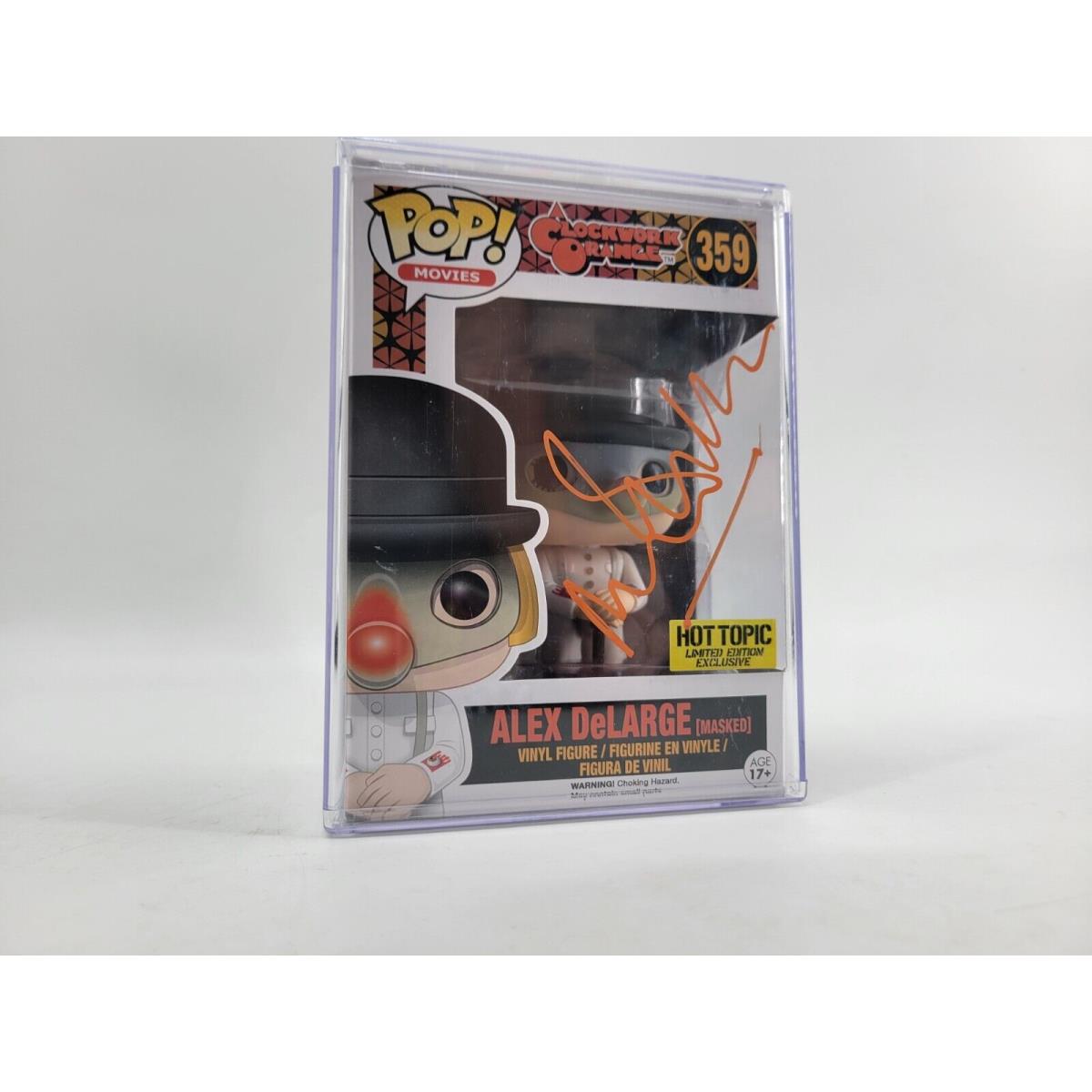 Malcolm Mcdowell Signed Alex Delarge Clockwork Orange Funko Pop 359