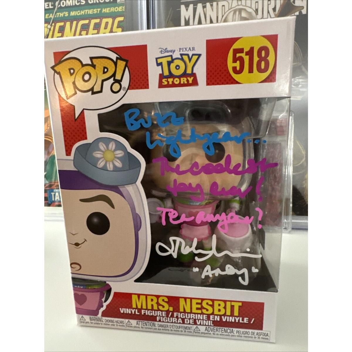 Signed Mrs. Nesbit Funko Pop 518. Signed and Quoted By John Morris with Coa